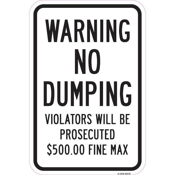 Signmission Safety Sign, 12 in Height, Aluminum, 18 in Length, 24676 A-1218-24676 - main